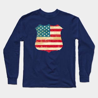 USA Flag Vintage textured Long Sleeve T-Shirt